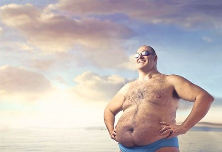 Large man on sale in speedo